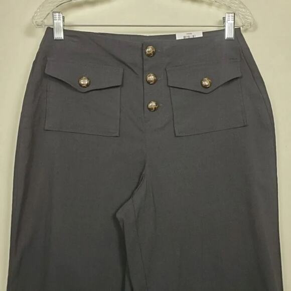 INC International Concepts Cropped Wide Leg Pants Black Women Size 6 High Rise - Picture 2 of 7
